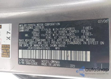 2006 Scion Xb from USA, damaged, VIN JTLKT324864107465